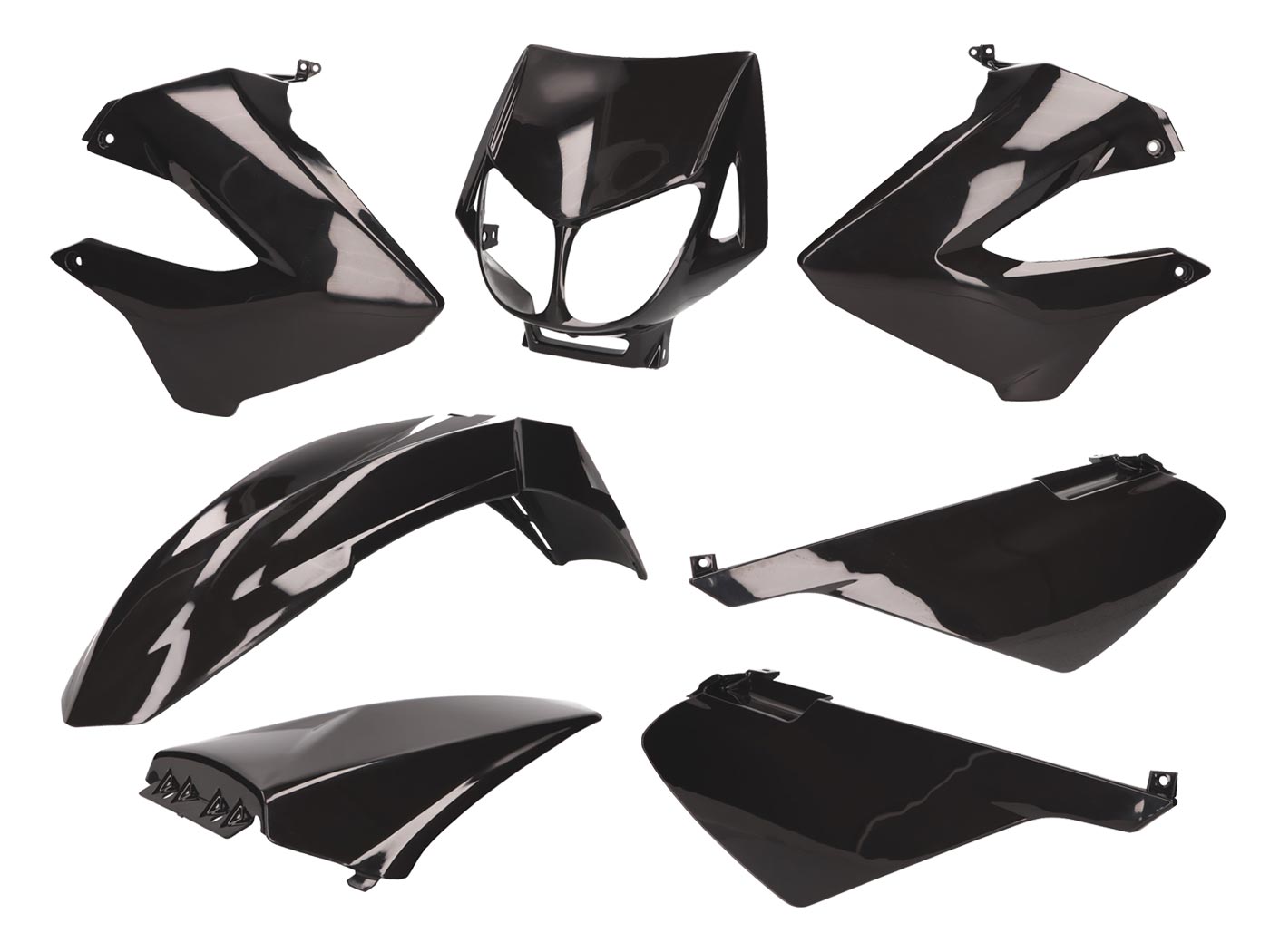 P2R Derbi Senda DRD Xtreme Fairing Kit 2011-2015 Black 