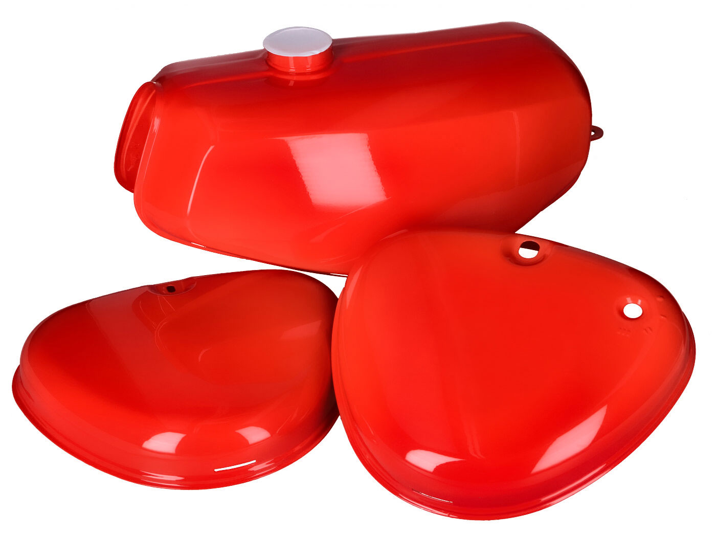 Set: tank + side cover Enduro, red RAL 3002 - for Simson S50 von