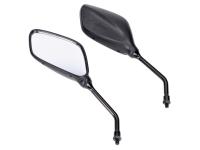 mirror set rhombical black M8 thread, right side mirror with right-hand thread