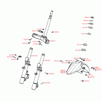 F06 yoke, forks, bearings and mudguard