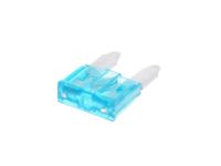 mini blade fuse flat 11.1mm 15A blue in color