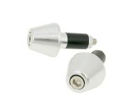 handlebar vibration dampers / bar ends short 13.5mm - silver