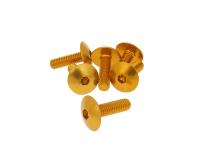 fairing screws hex socket head - anodized aluminum gold - set of 6 pcs - M6x20