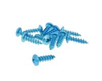 fairing screws anodized aluminum blue - set of 12 pcs - M6x20