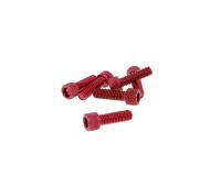hexagon socket screw set - anodized aluminum red - 6 pcs - M6x20 - styling