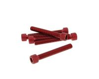 hexagon socket screw set - anodized aluminum red - 6 pcs - M6x45 - styling