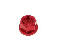front wheel lock / axle nut aluminum red anodized M12x1.75