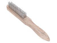 steel brush 4-row w/ wooden handle