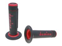 handlebar grip set Domino A020 off-road half waffle black / red