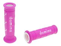 handlebar grip set Domino A250 on-road pink / white open end grips