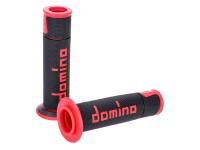 handlebar grip set Domino A450 on-road racing black / red open end grips