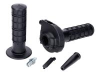 throttle grip set Domino short stroke 2.3 ° black aluminum for 22mm handlebar - universal