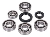 gearbox bearing set w/ oil seals for Kymco GR1, DJ, Meteorit (ATU), Daelim, Honda, SYM 50cc upright 2-stroke AC