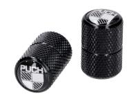 Valve caps black with white logo for Puch