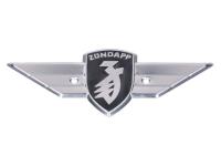 Leg shield emblem 107mm x 45mm hole spacing 36mm for Zündapp R 50, RS 50, KS C 50, Sport Combinette, Super Combinette