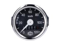 speedometer Schmitt 120km/h round shape 48mm for Simson, MZ GS, Hercules moped