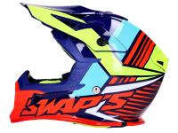 helmet Motocross SWAPS S818 blue / fluo yellow / red - size S (55-56)