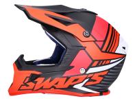 helmet Motocross SWAPS S818 matt black / red - size M (57-58)