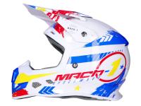 helmet Motocross Trendy T-902 Mach-1 white / blue / red - different sizes