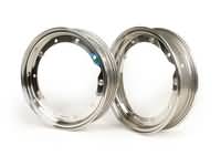 Pair of wheel rims -BGM PRO 2.10-10 inch- Vespa (type PX) - Vespa Smallframe V50, 50N, Special, PV, ET3, PK50-125 (S/XL/XL2), Largeframe PX, T5, Sprint, Rally, GT/GTR, LML Star, Deluxe - stainless steel, polished
