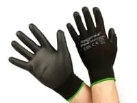 Work gloves - mechanics gloves - protective gloves -BGM PRO-tection- seamless knitted gloves, 100% nylon with polyurethan coating - size M (8)