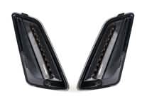 Pair of front indicators -MOTO NOSTRA (2014-) dynamic LED sequential light, day time running light (E-mark)- Vespa GT, GTL, GTV, GTS 125-300, HPE, Supertech (2019-) - smoked