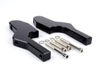 Pair of foot peg adapters for pillion rider -MOTO NOSTRA, CNC, black shiny- Vespa GT, GTL, GTS, GTV 125-300