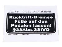 Sticker frame dimensions 53/27mm color black white for Hercules, Prima, HR Hobby Rider