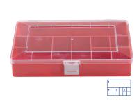 Sorting box Hünersdorff, Compact (170x250x46mm) 8 compartments, red, polystyrene