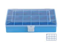 Sorting box Hünersdorff, Compact (170x250x46mm) 18 compartments, blue, polystyrene