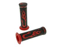 handlebar rubber grip set Flame black, red
