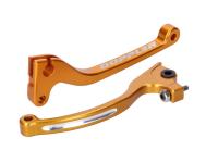 brake and clutch lever set Doppler CNC golden for Rieju, Derbi, Sherco (w/ AJP brake)