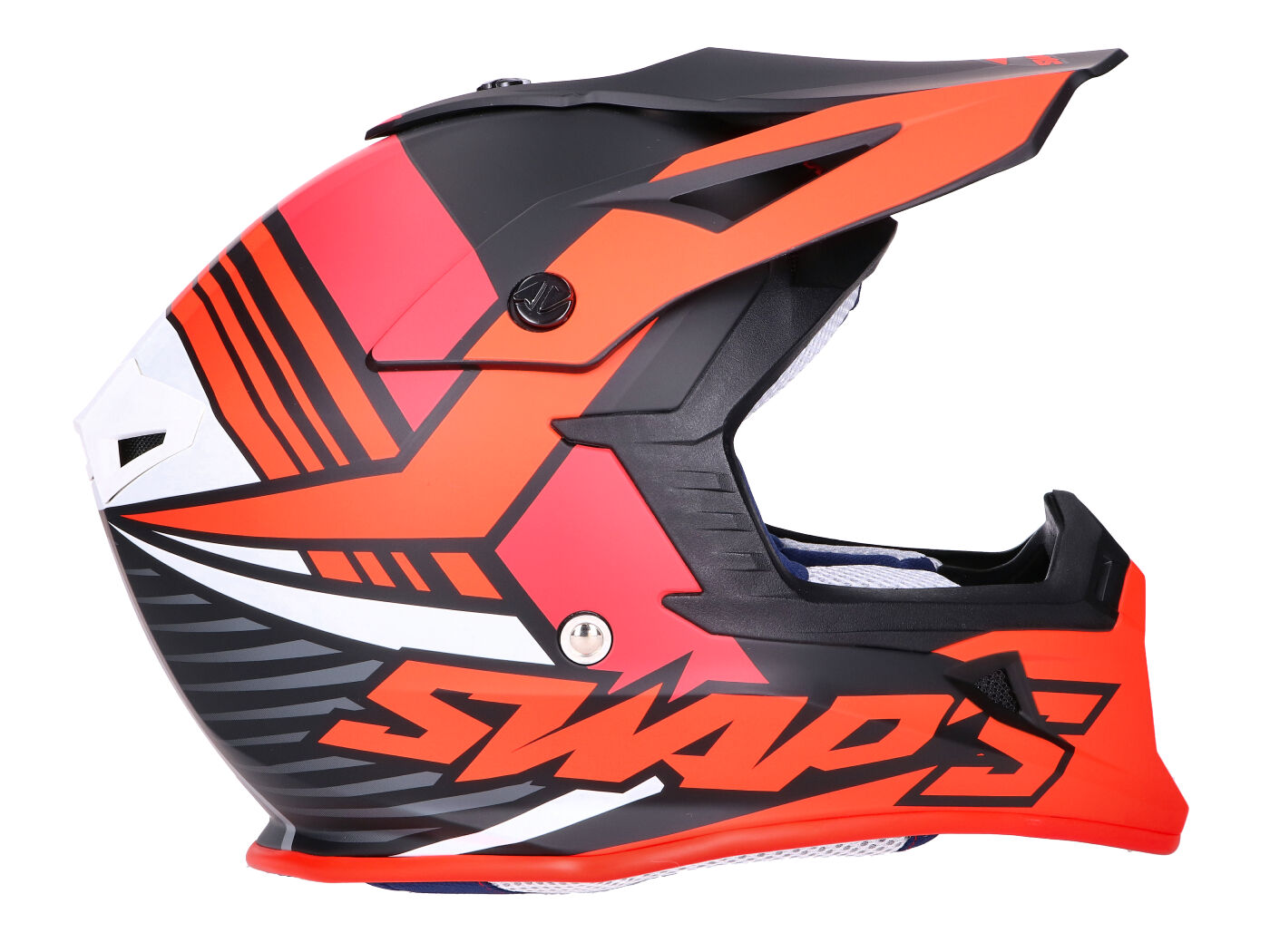 Casco Helmet OFF-ROAD CROSS Moto SWAP'S SWAPS S818 Arancione Nero taglia M 